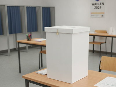 Wahlurnen in Wahllokal